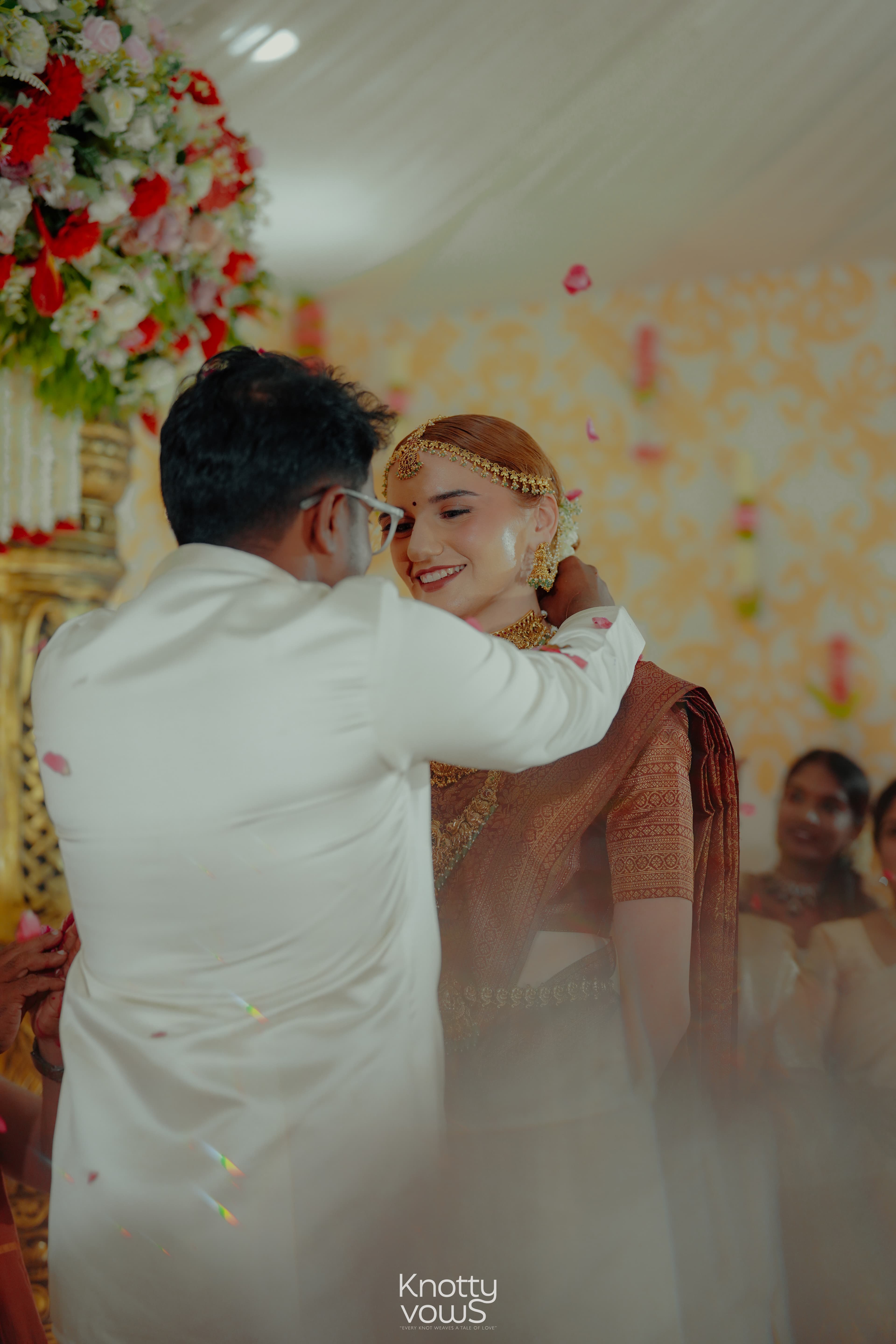 Intimate Muslim wedding portrait of a bride in Kerala, showcasing intricate details